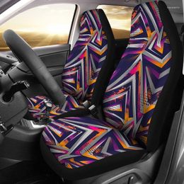 Car Seat Covers Colorful Purple Orange Abstract Art Pair 2 Front Protector Accessories