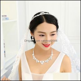 Wedding Jewellery Sets Wedding Jewellery Sets Engagement Bridal Rhinestone Earring And Necklace Simple Shining Dress Accessories In Bk 70 Dhocb