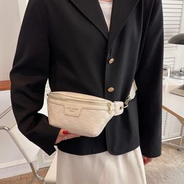 2024ss Evening Bags Waist Bags Women Packs Wide Strap Crossbody Chest Bag Female Elegant Plaid PU Leather Fanny Ladies Stylish