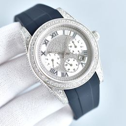 Mens Watch Diamond Watches Automatic Mechanical Movement 40mm Sapphire Rubber Strap Folding Clasp Waterproof Wristwatch Wristwatches