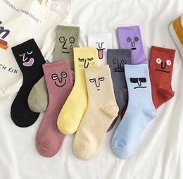 Korea Funky Trend Women Colorful Funny expression Sock girl socks Unisex Surprise Mid lady Socks