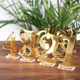 Party Decoration Acrylic Table Numbers For Wedding Or Event Gold Silver Decor Number Signs