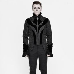 Men's Trench Coats Retro Cool Uniform Costume Coat Steampunk Tailcoat Zipper Male Men Vintage Gothic Long Jacket Autumn