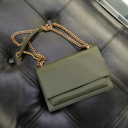 Designer SUNSET clutch flap tote bag WOC smooth Leather Metal fittings envelope Multifunction handbag with key ring chain womens men crossbody shoulder bags