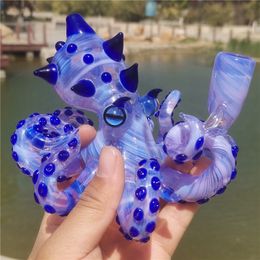 Glass Bong Bongs Rig Hookah Hookahs 14.4mm Female Joint Octopus Shape Percolater Dab Rig For Smoking Banger Accessories CCG Handmade Wholesale Dropshipping Crafts