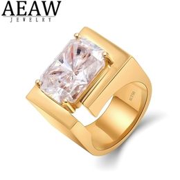 Solitaire Ring Wedding Rings 14k Yellow Gold DF Colour VVS1 Radaint Excellent Cut 120 1216mm Band for Men Party 220829