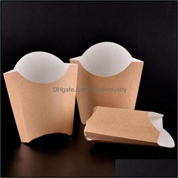 Party Decoration Fashion Kraft Paper French Fries Cup Disposable Fried Chicken Wings Popcorn Box Party Dessert Container 100Pcs/Lot S Dhvge