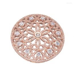 Pendant Necklaces Micro Pave CZ Pendants Fit Bracelet Jewellery Gold 38mm Round Floating For Women Choker Necklace Diy Romantic Gifts