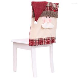 Chair Covers Christmas Chairs Cover Cap Non-Woven Dinner Table Red Hat Back Xmas Decorations For Home