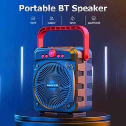Portable Speakers Wireless Speaker Subwoofer Stereo Boombox Loud Sound Heavy Bass Real-time Voice Broadcast Support TF Card/FM/USB Input T220831