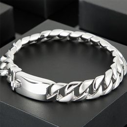 Bangle Matter Brushed 316L Stainless Steel Mens Wrist Bracelet Man 12MM Link Chain Men Bracelets On Hand 679" Jewellery Accessories 220831