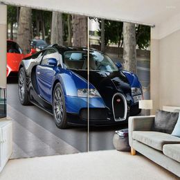 Curtain Racing Car Printed Windows Curtains For Living Room European Modern Luxury 3D Shade Bedroom Drapes