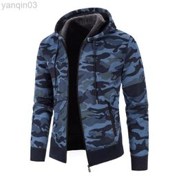 Men's Sweaters Men Hooded Jackets Sweatercoat Thicker Warm Camouflage Vest Sweaters New Male Winter Casual Vests Slim Fit Hoodies 3XL L220831