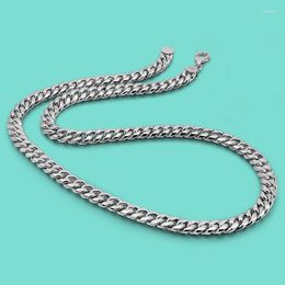 Chains Solid 925 Sterling Silver Necklace Men's Classic 8MM Cuban Chain 20-26 Inch-Hip Hop Jewelry With Gift Box Lobster Clasp