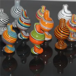 smoking 25mm OD Colorful Glass Bubble Carb Caps Flat Top Quartz Banger Nails Water Pipes Bongs Pipe