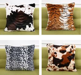 Hot Leopard Print Square Pillow case Pillowslip Plush Pattern Pillowcase Circle 43x43cm