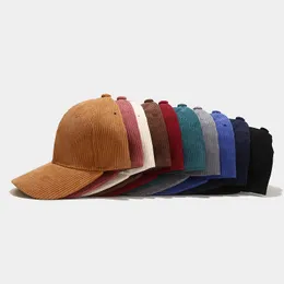 Japanese base ball caps literature and art retro solid Colour couple curved brim hat hat early autumn light board unisex corduroy baseball hats