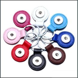 Key Rings 2 Styles Pu Leather Snap Button Key Rings Chain Keychains Fit Diy 18Mm Jewellery Drop Delivery 2021 Dhseller2010 Dhhyf