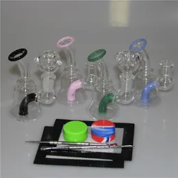 Glass Hookahs bong dab oil rig bubbler thick beaker mini glass water pipe with 14mm bowl quartz banger nail