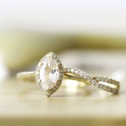 14K Yellow Gold Marquise Solitaire Wedding Ring Set - dainty fine jewelry rings for Women - Engagement & 14CTW - 5X10MM