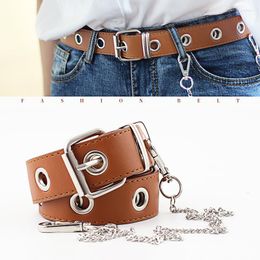 Belts COLEMJE Women PU Leather Belt Round Metal Pin Buckle Circle Brand Fashion Punk O Ring For