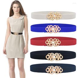 Belts Fashion Elastic For Women Faux Leather Black White Red Ladies Dress Belt Thin Female Waist With Metal Buckle