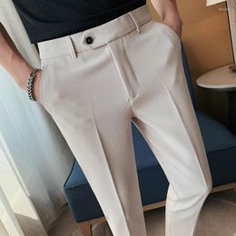 Men's Suits Men's & Blazers Summer Thin Breathable Suit Pants Men Solid Colour Casual Business Dress Pant Social Office Ankle Length