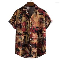 Men's Casual Shirts Corduroy Button Down Men Printed Top Shirt Short Sleeve Fashion Compression Sleeves Outdoor House