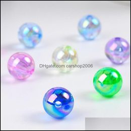 Bead Caps Wholesale 100Pcs Beautif Round Acrylic Beads 8Mm 4Mm Jewelry Making 573 Q2 Drop Delivery 2021 Findings Components Carshop20 Dhpze