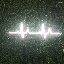 Party Supplies ECG Neon Sign Heartbeat Decor Bedroom Clear Acrylic Board Custom Led Light Wall Art Romance Wedding