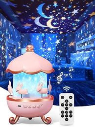 Night Lights Rechargeable Bluetooth Speaker Star Projector Light Rotatable Full Lamp Gift For Kids Girl Girlfriend