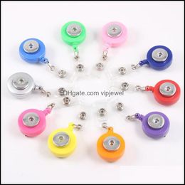 Keychains Snap Button Retractable Ski Pass Id Card Badge Holder Reels Pl Key Name Tag Recoil Reel Fit 18Mm Snaps Buttons Dhseller2010 Dhize