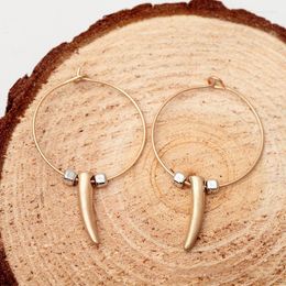 Hoop Earrings ISINYEE Vintage Punk Cord Metal Round Earring For Women Girls Hanging Jewelry