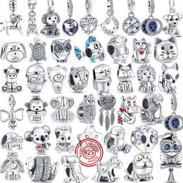 925 Silver Charm bead fit Pandora Charms Bracelet Animal Series Dangle charmes ciondoli DIY Fine Beads Jewelry