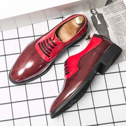 Two-stage PU Oxford Shoes Color-blocking Men ing Straps Fashion Business Casual Party Daily 80