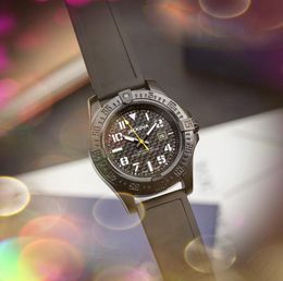 In Stock Mens Sports Wristwatch 43mm quartz movement pilot chronometre Male Time Clock Watch Black Blue Green Gray Rubber Belt elegant noble Stopwatch Watches