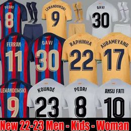 22 23 PEDRI LEWANDOWSKI soccer jersey GAVI camiseta de futbol FERRAN 2022 2023 FC ANSU FATI RAPHINHA barcelonaS DEST football shirt men kit kids equipments KOUNDE