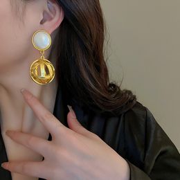 Dangle & Chandelier Statement Big Fashion Hollow Out Metallic Ball Earrings For Women Personality New Drop Heavy Earrings