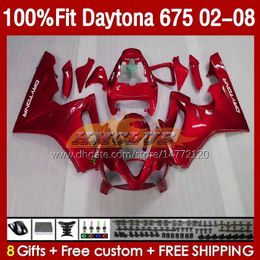 OEM Fairings For Daytona675 metal red blk 2002 2003 2004 2005 2006 2007 2008 Bodywork 148No.90 Daytona 675 R CC 675R 02 03 04 05 06 07 08 675CC 02-08 Injection Fairing Kit