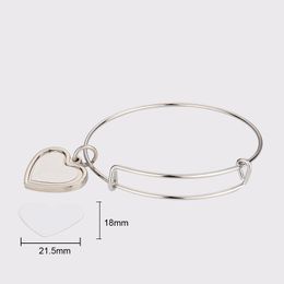 Sublimation Metal Bracelet Thermal Transfer Pendant White Blanks Jewelry bead Bracelets White Blank DIY Customized Gift A02