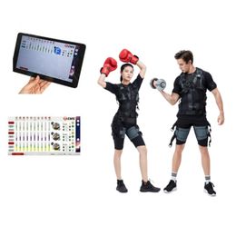 Muskelstimulator-Trainer EMS Xbody ABS Professionelle Heimgebrauchsmaschine mit Shapewear-Unterwäsche-Anzugtisch Powerbox-Ladegerät