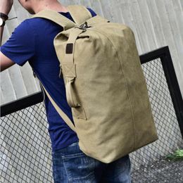 Duffel Bags Larger Mens Outdoor Canvas Travel Duffle Backpack Rucksack Hiking Satchel Military Hand Luggage