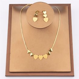 Other Jewelry Sets Brazilian Gold Plated Jewelry Sets Italian Style Luxury Thin Chain Pendant Necklace For Women Indian Nigerian Earrings Wedding 220831