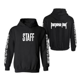 staff clothing NZ - Whole- STAFF Hoodie Purpose Tour Clothes Men Hoodies Sweatshirts Mens Streetwear Brand Sweatshirts173f