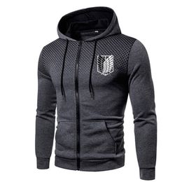 Mens Hoodies Sweatshirts High Street Plus Velvet Digital Print Polka Dot Mens Hoodie Attack on Titan Outdoor Street Sports zipper Sweatshirt 220831