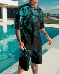 Men's Tracksuits 2022 Men Sets Summer Short Sleeve T-Shirt Suit Fashion 2 Piece Streetwear 3D Print Sports Beach Shorts Tracksuit Male