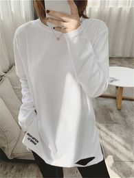 Women's Hoodies H.Sa 2022 Sweater Tops Letter Embroidery O-neck Casual Cotton Shirts Summer All-match Female Long-sleeved Hole T-shirt