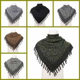 Bandanas Leopard Print Shemagh Keffiyeh Scarf Kerchief Arab Head For Men's And Women Tactical Shawl Neck Miliatry Cotton Bandana