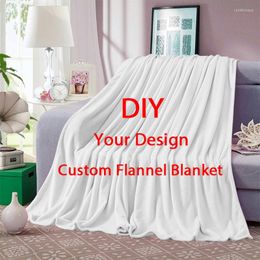 Blankets Custom Blanket Personalised Po Lightweight Warm Throw For Sofa Gift Customised DIY Print On Demand Drop