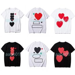 Mens Summer Heart Printing Tee High Quality Womens Short Sleeve Tops Couples Casual Loose Black White T Shirts Asian Size S-2XL